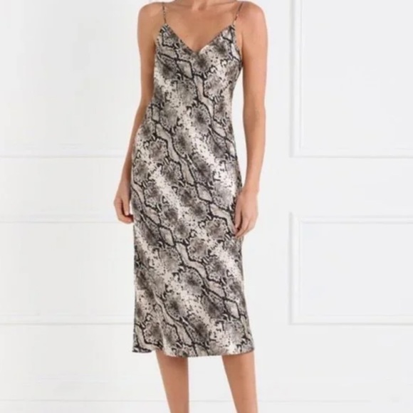 NWT Cami NYC Raven Snake Slip Midi Dress - Picture 3 of 6